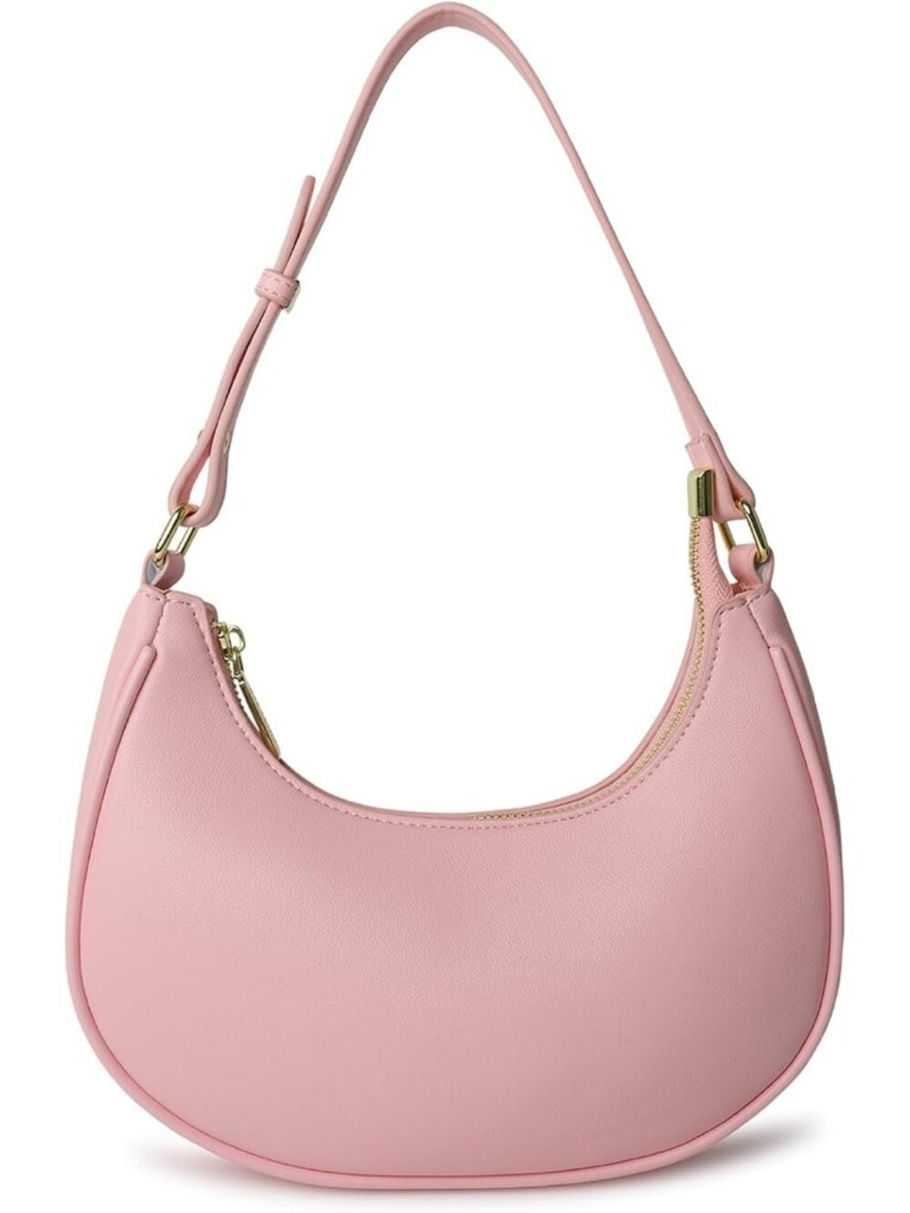 Women's Pink Leather Retro Classic Clutch Shoulder Tote HandBag with Zipper